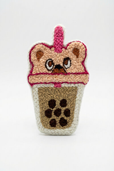 Runades Handmade Bubble Tea Cup Coaster with Pattern, Decorative Handcrafted ...