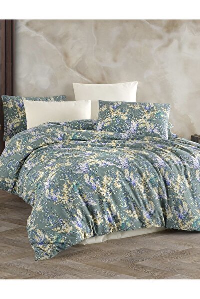 NazeninHome Ranforce 100% Cotton Duvet Cover Set with Elastic Sheets Double S...