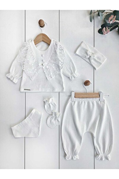 Panfilia طقم خروج من المستشفى مكون من 5 قطع لحديثي الولادة من القطن بنسبة 100...