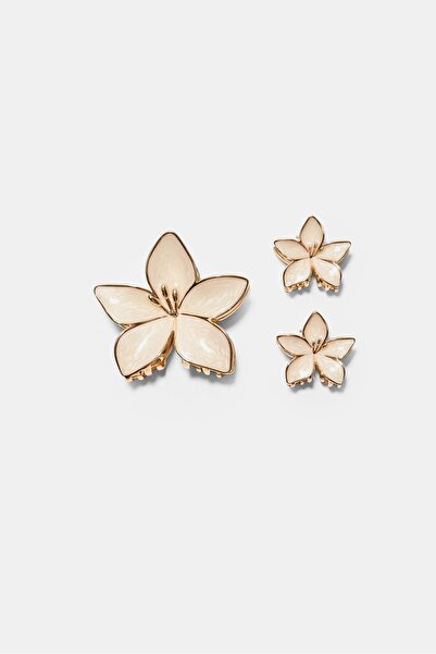 Stradivarius 3’lü çiçekli saç tokası seti