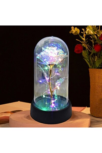 OEM Dom LED cu trandafiri și lumini multicolore, auriu