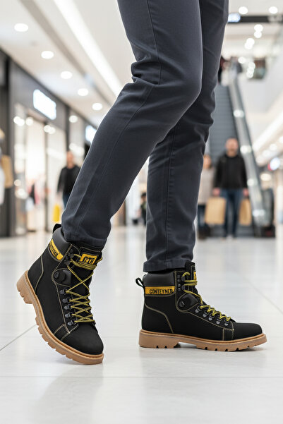 CONTEYNER Ανδρικές μπότες 930 με αντιολισθητική σόλα, μαύρες, Nubuck