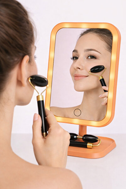 Prolite LED Makyaj Aynası ve Masaj Aleti Set (Led ışıklı 3 Renk Fonksiyonlu 1...