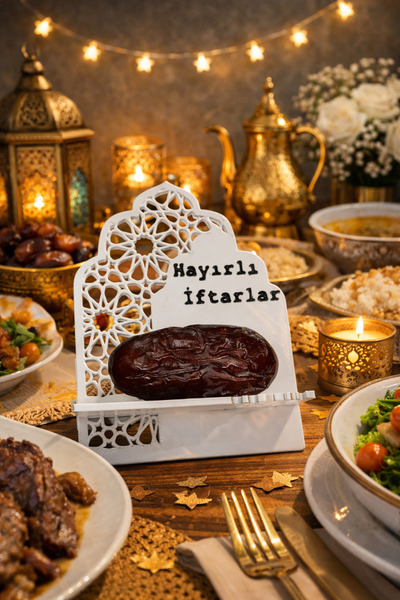 DERYA3D Maker shop Auspicious Treats Date Palm Serving Set of 4 – Elegant Det...