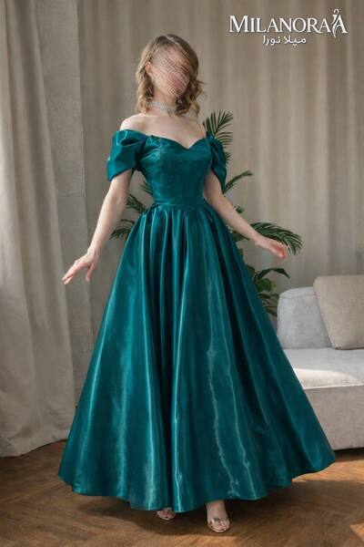 MILANORA Luxurious turquoise evening dress