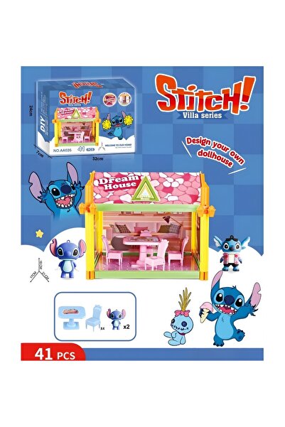 dehkah لعبة فيلا ستيتش دريم هاوس للأطفال - 41 قطعة تشمل شخصيتين ستيتش وأثاث -...