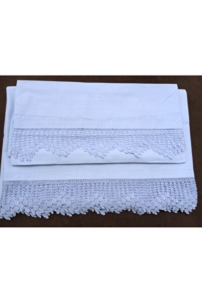 MOR TIRTIL طقم غطاء وسادة مفرد مطرز بالدانتيل مصنوع يدويًا باللون الأزرق، هدي...