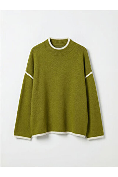 LC Waikiki M1 Sezon Green Half Turtleneck Women's Knitwear Sweater