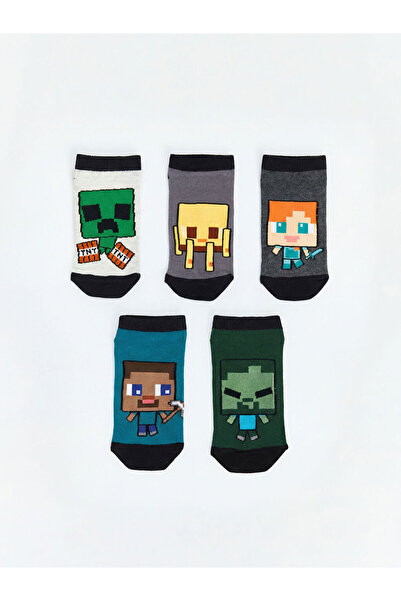 LC Waikiki Μικτές κάλτσες-μποτάκια για αγόρια με στάμπα, σετ 5 τεμαχίων