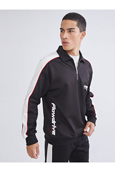 LC Waikiki Rmz Gi̇yi̇m Farkiyla Devrik Roba Collar Printed Men's Sweatshirt