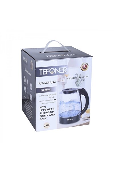 Generic TEFONER GLASS ELECTRIC KEETTLE 2L, 2200W, 50/60HZ |TEKE004