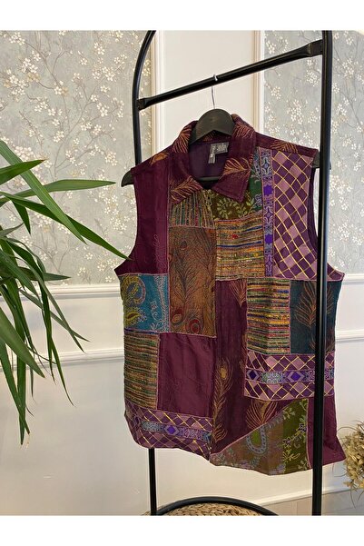 ANU Bohem El İşlemeli Patchwork Yelek