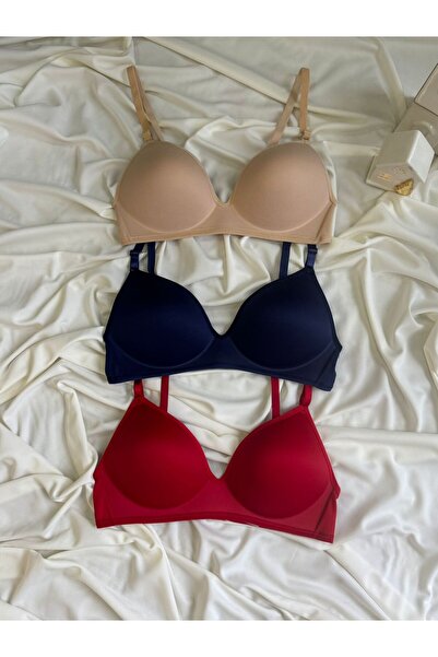 LALA İÇGİYİM Γυναικείο σετ σουτιέν 3 τεμαχίων {DOLGULU] χωρίς μπανέλες για στ...