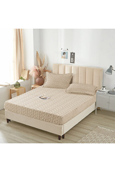 FIONNA.RO Stretchy Pillowcase and Knitted Pillowcase 180x200cm - Cream