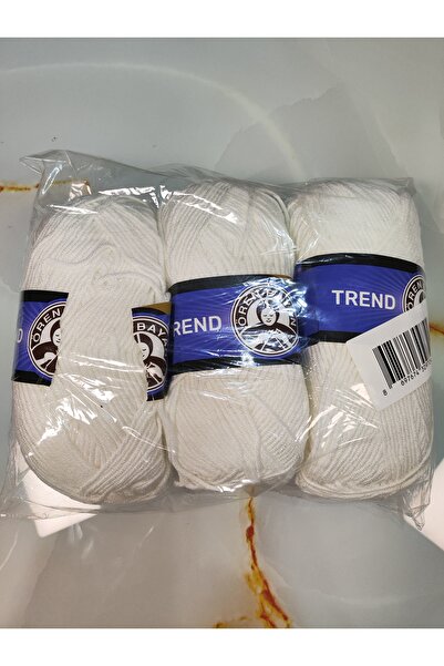 Ören Bayan TREND Beyaz El Örgü İpi (3 Adet) - Renk: 100