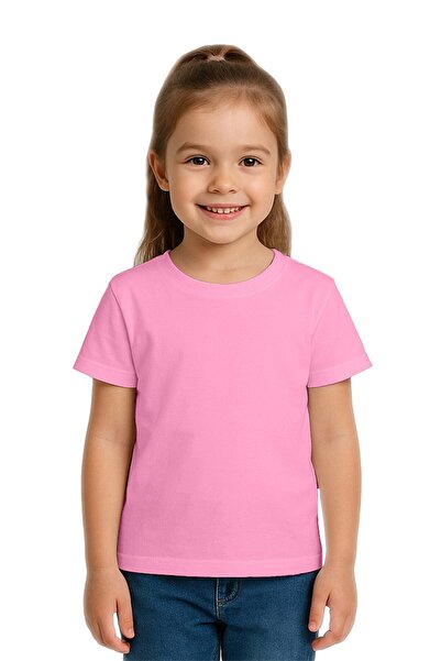 SEDİRLİ Unisex Solid Color Kids T-Shirt Cotton Combed Fabric