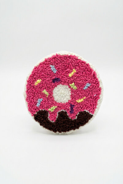 Runades Handmade Donut Patterned Punch Coaster Decorative Round Handcrafted C...