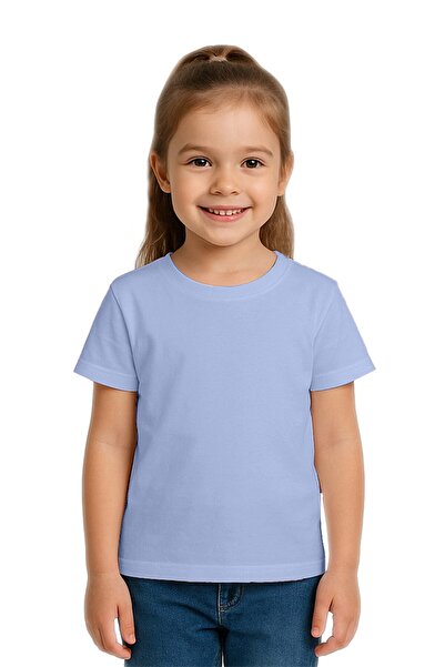 SEDİRLİ Unisex Solid Color Kids T-Shirt Cotton Combed Fabric