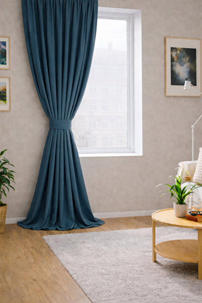 NS Ehli Tacir Petrol Blue Velvet Fabric Extrafor Drawstring New Season Single...