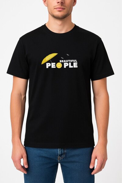 T-MUCH BLACK PREMIUM COTTON TSHIRT (BEATIFUL PEOPLE) XS