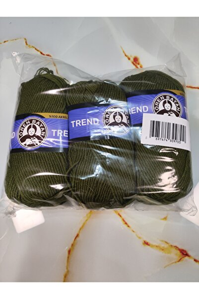 Ören Bayan TREND Haki El Örgü İpi (3 Adet) - Renk: 077