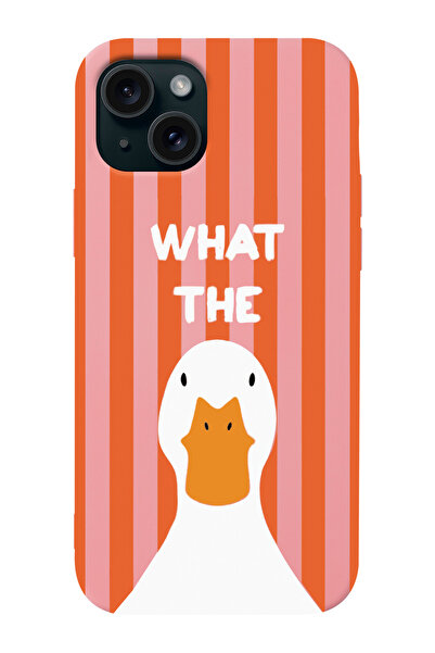 shoptocase iPhone 13 Uyumlu What The Duck Desenli İçi Süet Lansman Telefon Kı...
