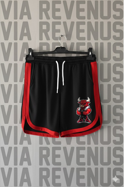 Vordevia Bull Gym Printed Custom Jersey Training Shorts with Piping Detail