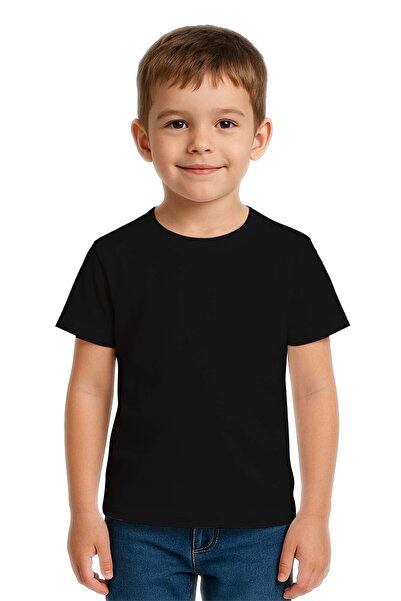 SEDİRLİ Unisex Solid Color Kids T-Shirt Cotton Combed Fabric