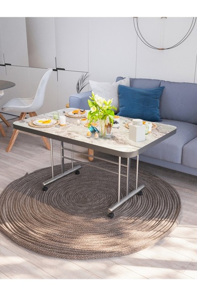 Yafes Masa Sandalye 2MMetal 70×110 cm Tekerlekli Orta Sehpa – Metal Ayak, Mod...