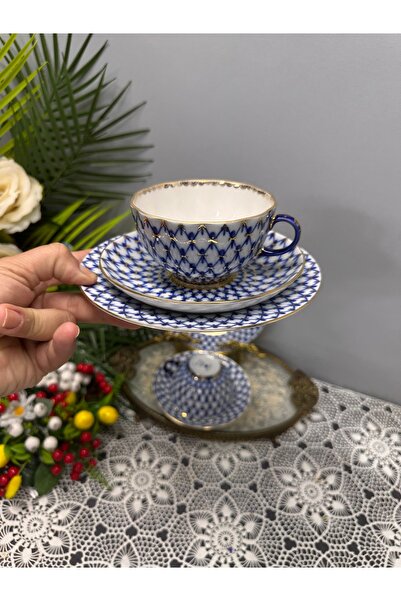 LOMONOSOV imperial porcelain trio