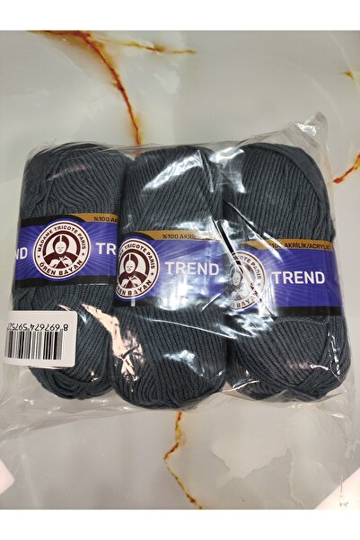Ören Bayan TREND Kömür Mavisi El Örgü İpi (3 Adet) - Renk: 018