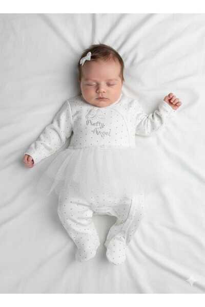 Panfilia 100% Cotton Baby Girl Tulle Long Sleeve Seasonal Jumpsuit / Baby Dre...