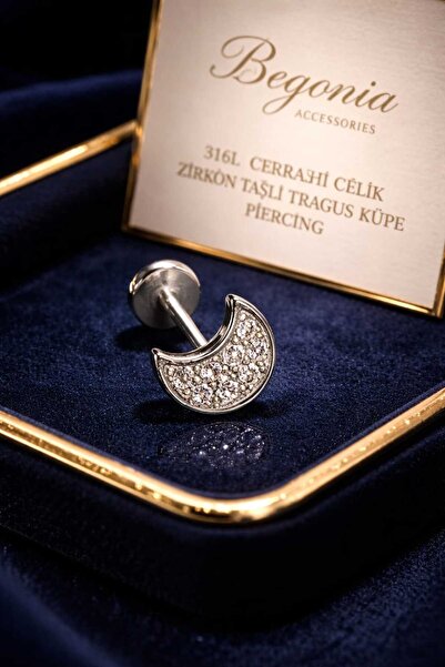 Begonia Accessories 316L Cerrahi Çelik Paslanmaz Kararmaz Alerji Yapmaz Zirko...