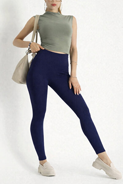 pantofashion Ribbed High-Waisted Leggings – Stretchy Ribbed Fabric – Casual &...