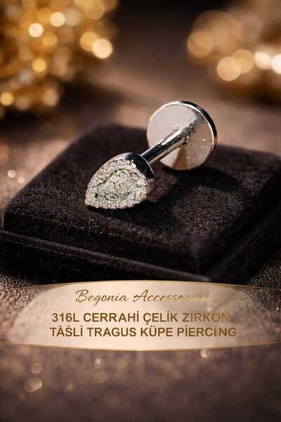 Begonia Accessories 316L Cerrahi Çelik Paslanmaz Kararmaz Alerji Yapmaz Zirko...