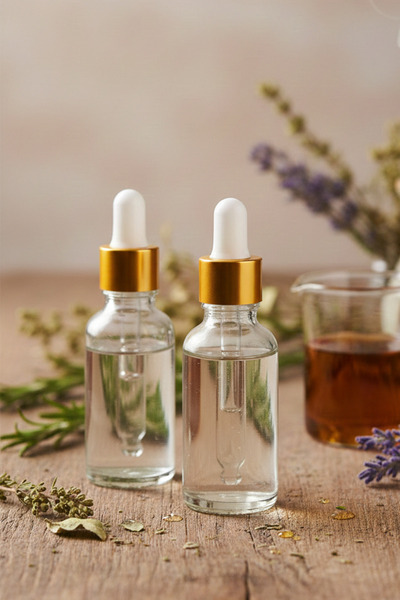 junibeliw 2 Adet 100ml Şeffaf Cam Şişe GOLD Kapaklı Cam Damlalıklı Boş Çok Am...