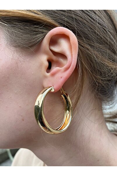 uyguntakıaksesuar Large Size Gold Hoop Earrings – Modern and Stylish Women's ...