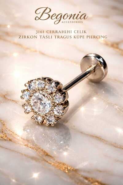 Begonia Accessories 316L Cerrahi Çelik Paslanmaz Kararmaz Alerji Yapmaz Zirko...