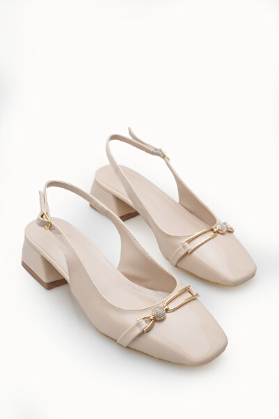 Riccon Women's Open Back Heeled Shoes 00121002 Patent Leather