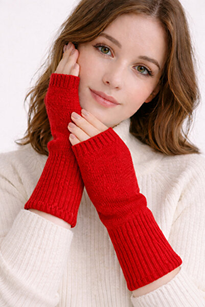 Wega Moda Women's 1 Pair of Winter Fingerless Knit Gloves – Short Model with ...