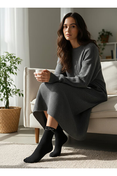 Lascaris Women's 12-Piece Premium Sock Set – Elegant Ribbon Pattern with Ston...