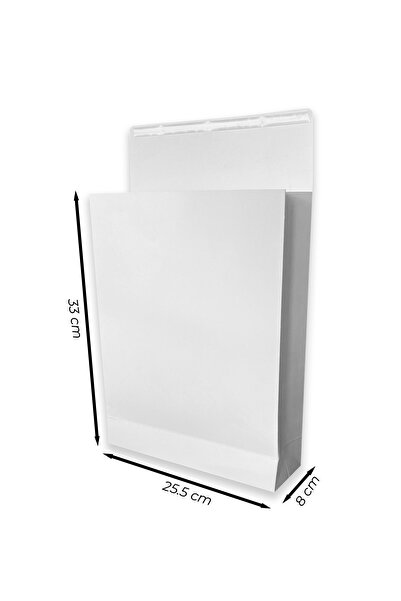 ABB Matbaa 10 Adet Bantlı Beyaz Hediye Zarfı Orta Boy (25.5x33x8)