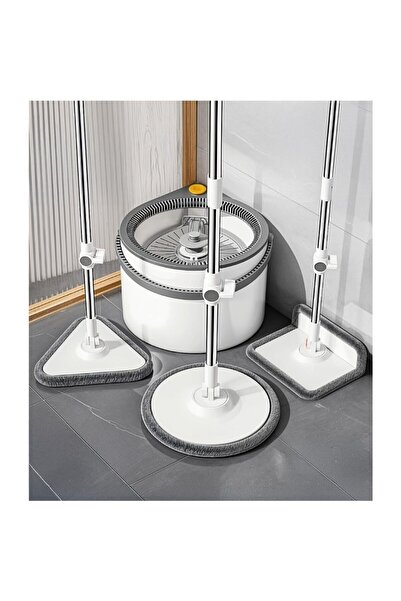 AyrStore Yeni Tasarım Otomatik 360° Döner Mop ve Temizlik Seti, 3 Başlıklı Pa...