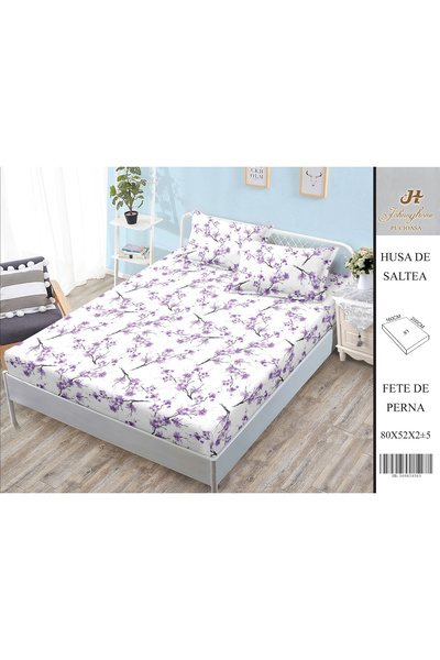 FIONNA.RO Satin Cotton Cover With Stretchy And Pillowcases 160X200cm - White ...