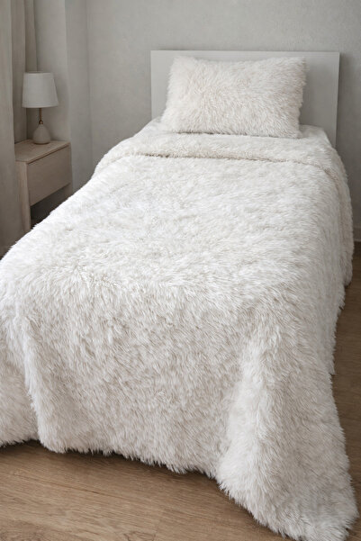 EYPRICH Kuzu Plush Single Bedspread and Pillow Set - Soft Textured 150X250Cm