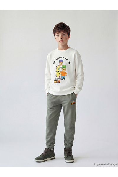 LC Waikiki Rmz Gi̇yi̇m Farkiyla Stumble Guys Printed Boys' Tracksuit Set