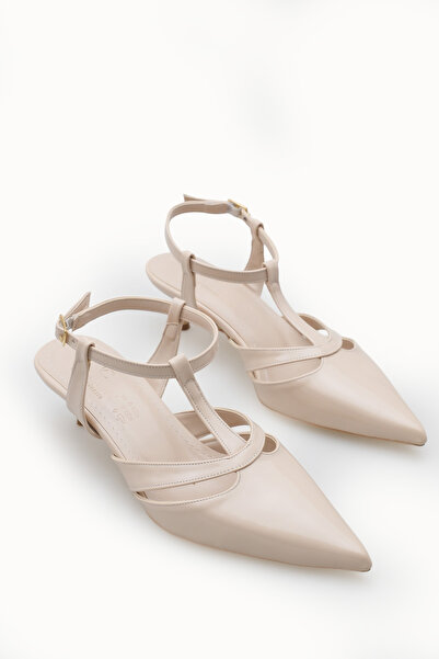 Riccon Women's Pointed Toe Open Back Thin Heeled Shoes 0012210 Patent Leather