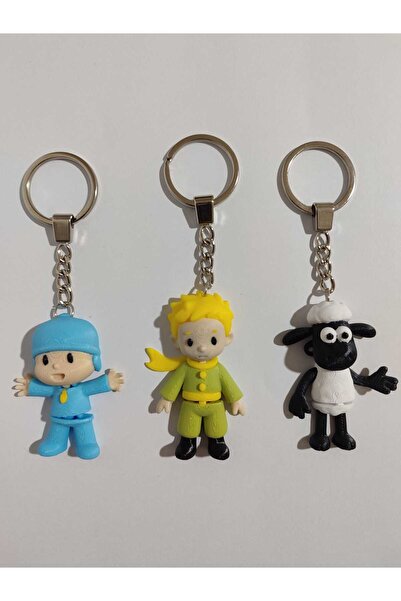3dArt54 3'lü Karakter Hareketli Anahtarlık Seti - Küçük Prens, Pocoyo ve Koyu...