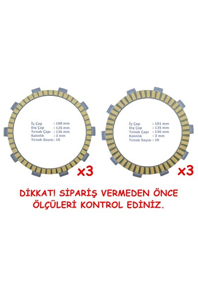 MOTORHOSPİTAL CF NK250 SR250 SR450 DEBRİYAJ BALATASI 3+3 E5 (2022-....) 10T 1...