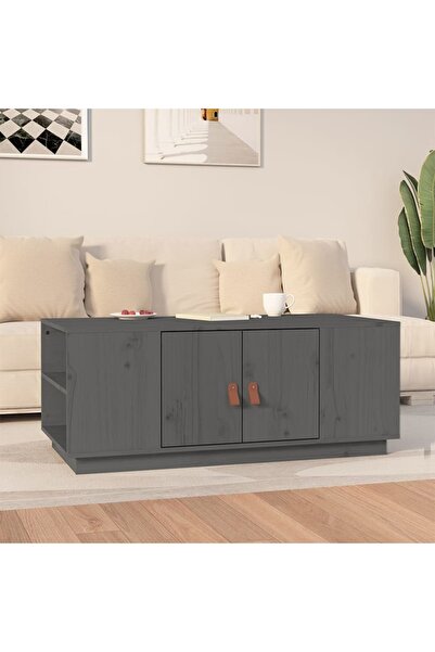 Concept Τραπεζάκι σαλονιού, γκρι, 100x50x41 εκ., μασίφ ξύλο πεύκου